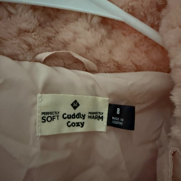 Members Mark Pink warm zipped sweater Size 8 girls - Picture 2 of 3